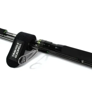 Close-up side view of the EdgeWalker 66MHT travel rod handle and guides