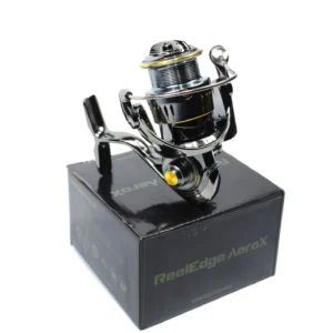 Yonder Fishing ReelEdge AeroX spinning reel on its branded box